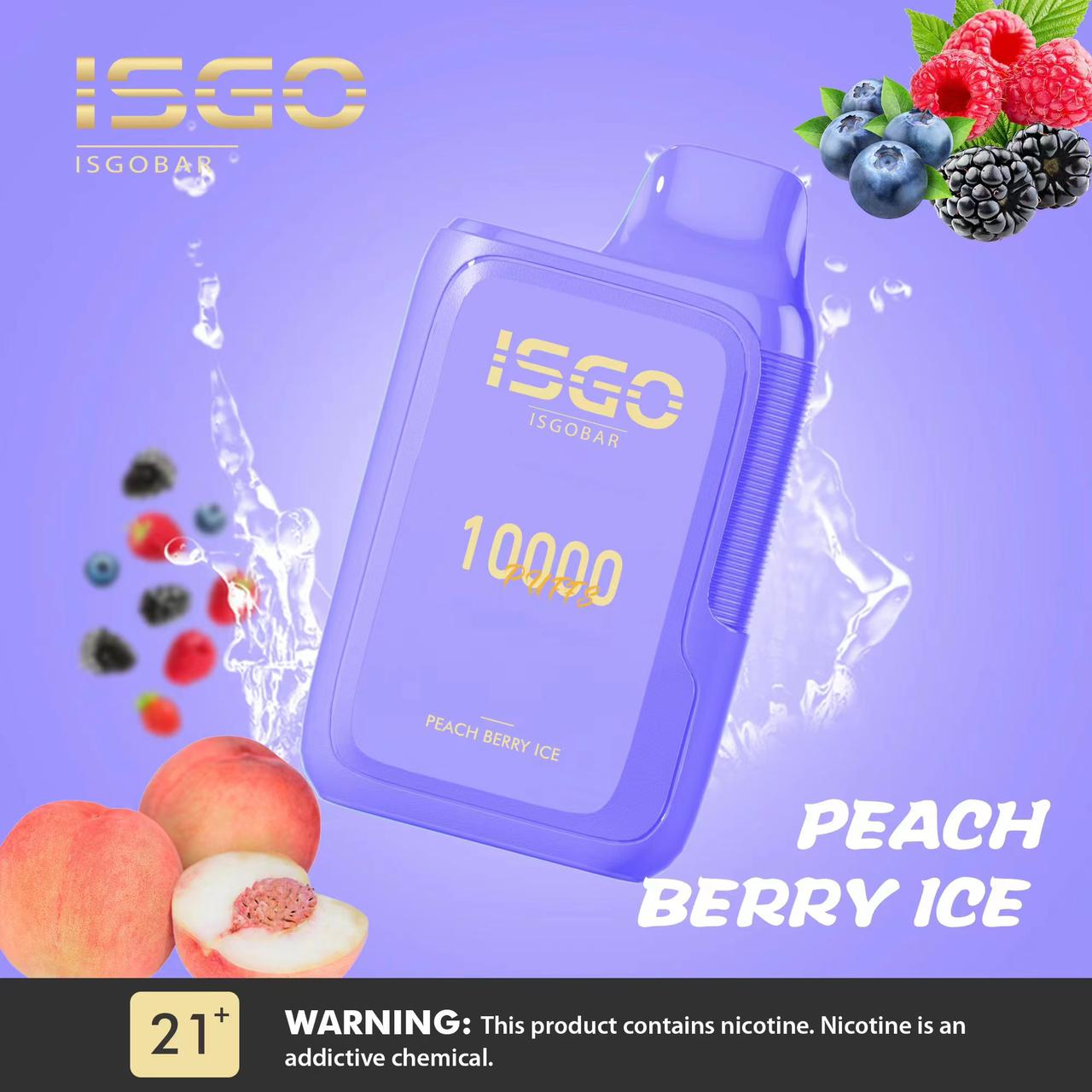 ISGO BAR 10000 Puffs Vape Peach Berry Ice Isgo Bar 10000 Puffs Vape Peach Berry Ice