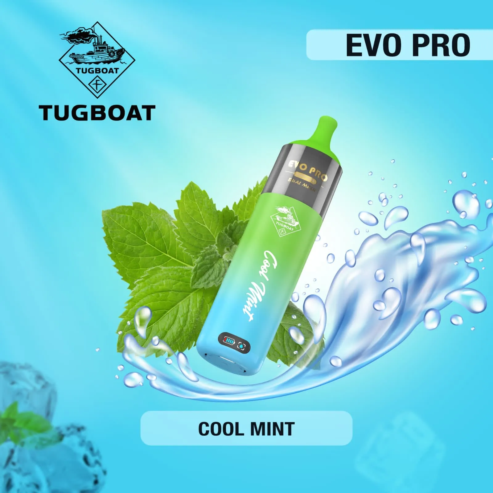 Tugboat EVO Pro 15000 Puffs Disposable Vape Cool Mint Tugboat Evo Pro 15000 Puffs Disposable Vape Cool Mint
