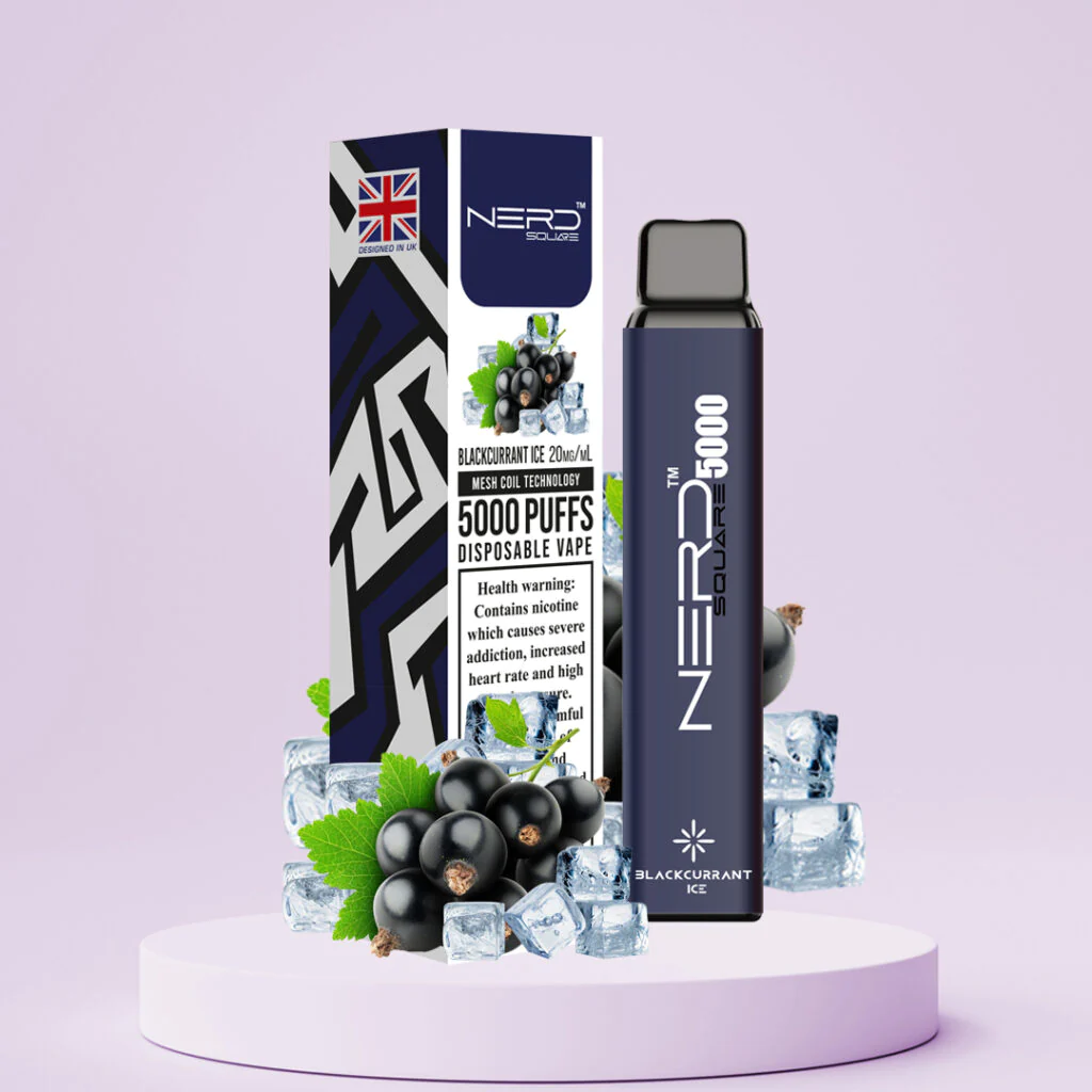 NERD SQUARE 5000 puffs Disposable Vape Blackcurrant Ice Nerd Square 5000 Puffs Disposable Vape Blackcurrant Ice
