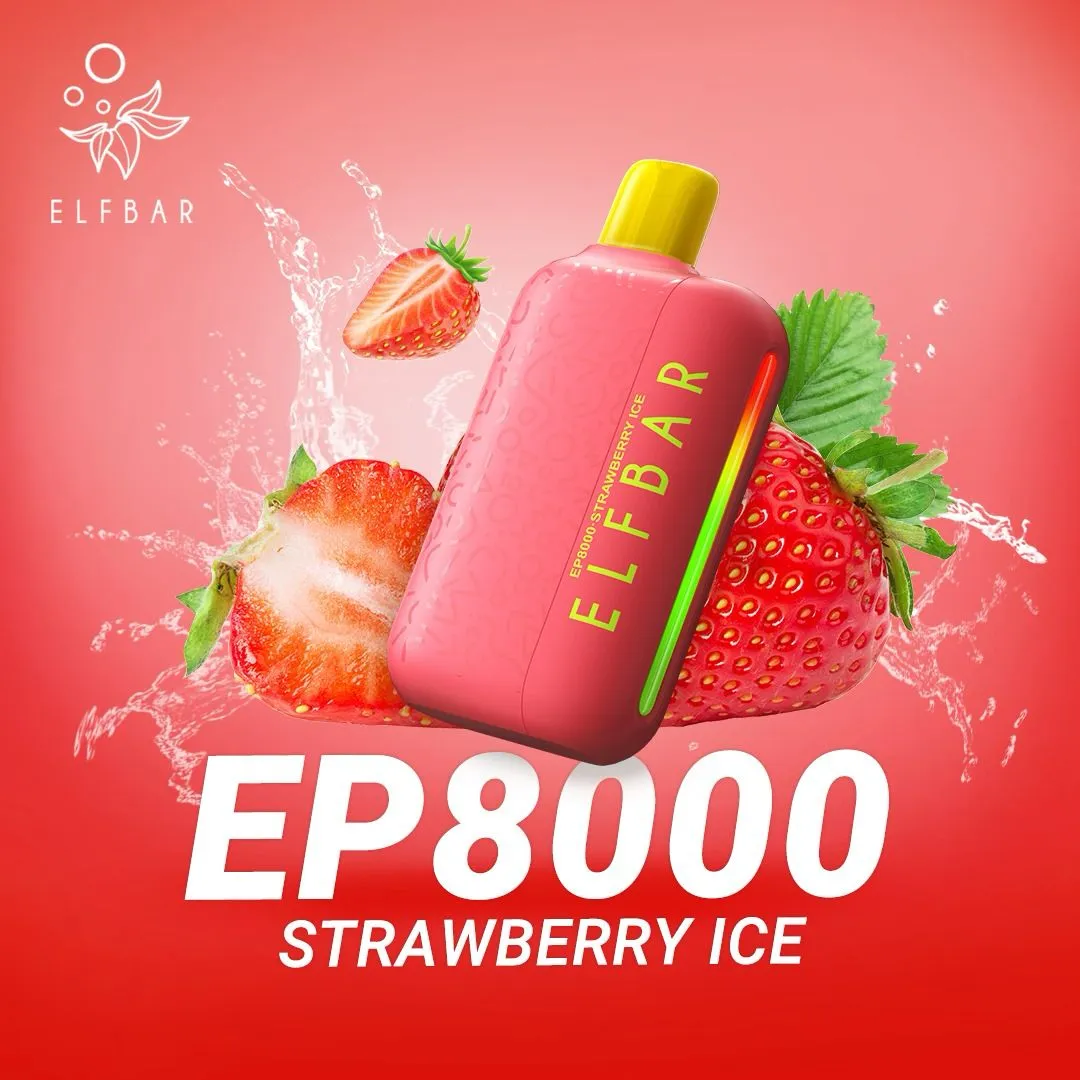 ELF Bar EP8000 Puffs Vape Strawberry Ice Elf Bar Ep8000 Puffs Vape Strawberry Ice