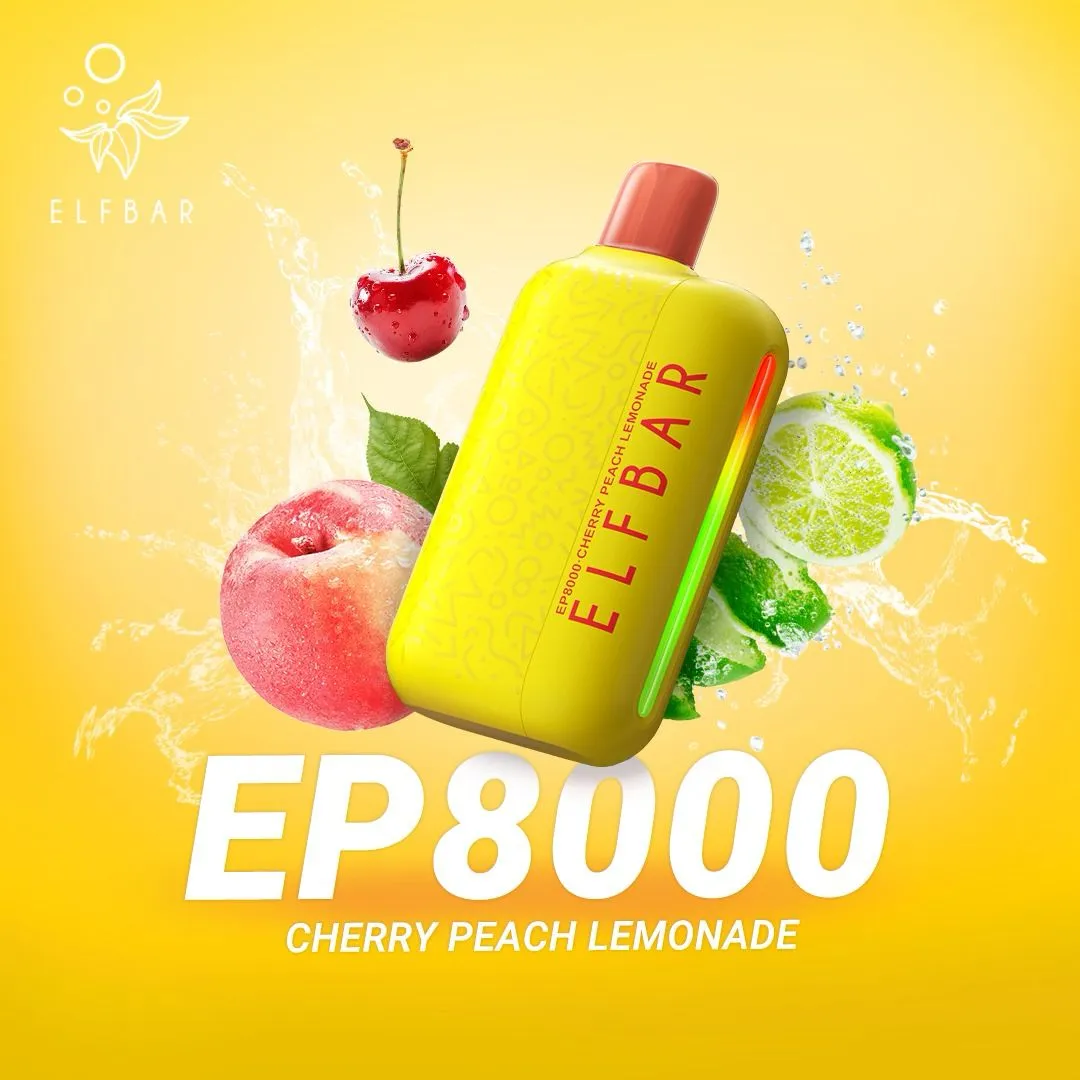 EP8000-cherry-peach Elf Bar Ep8000 Puffs Vape Cherry Peach Lemonade