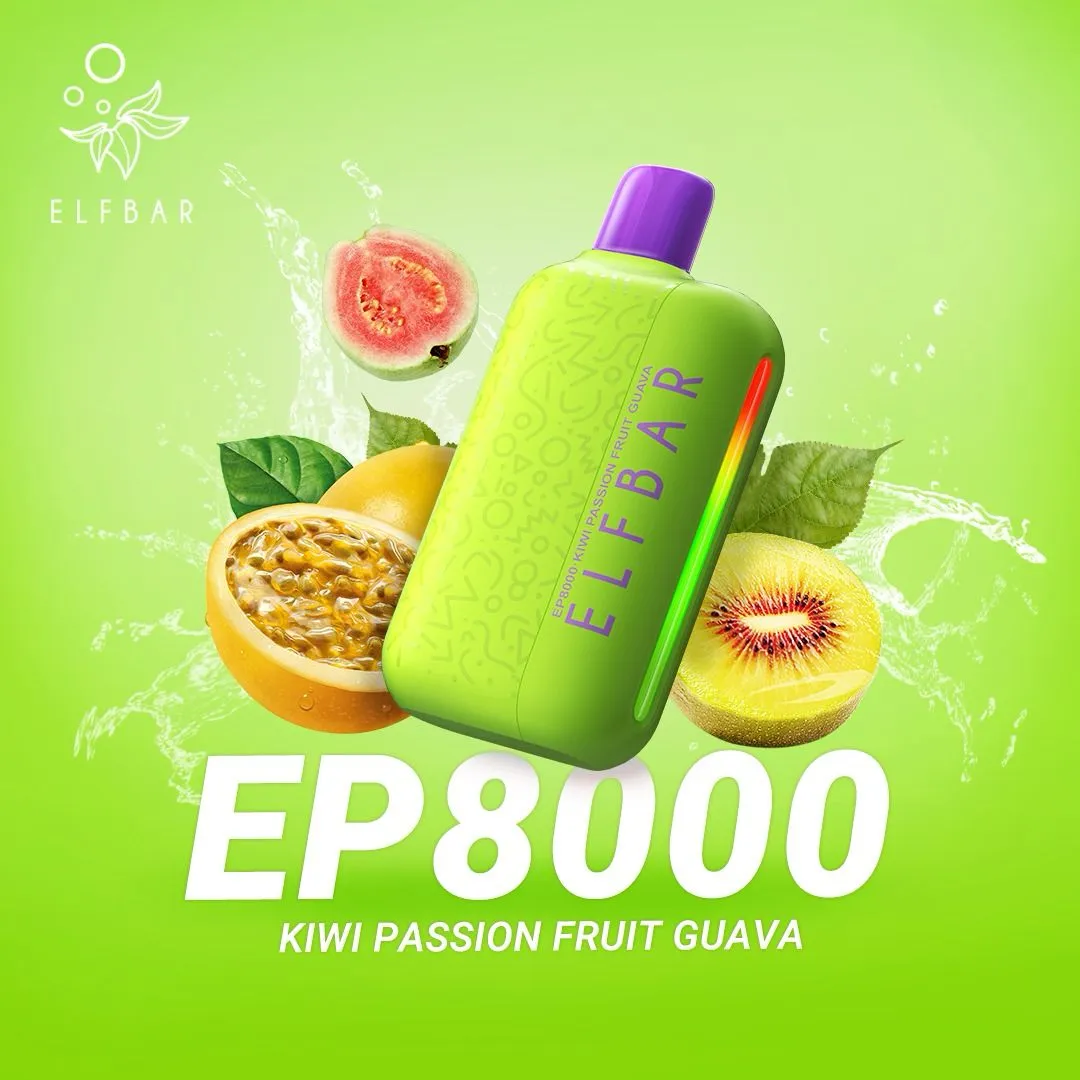 EP8000-kiwi-passion Elf Bar Ep 8000 Puffs Vape Kiwi Passionfruit Guava