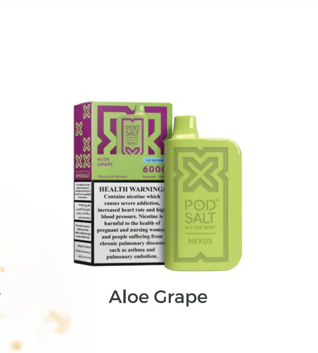 Pod Salt Nexus 6000 Puffs Disposable Aloe Grape Pod Salt Nexus 6000 Puffs Disposable Aloe Grape