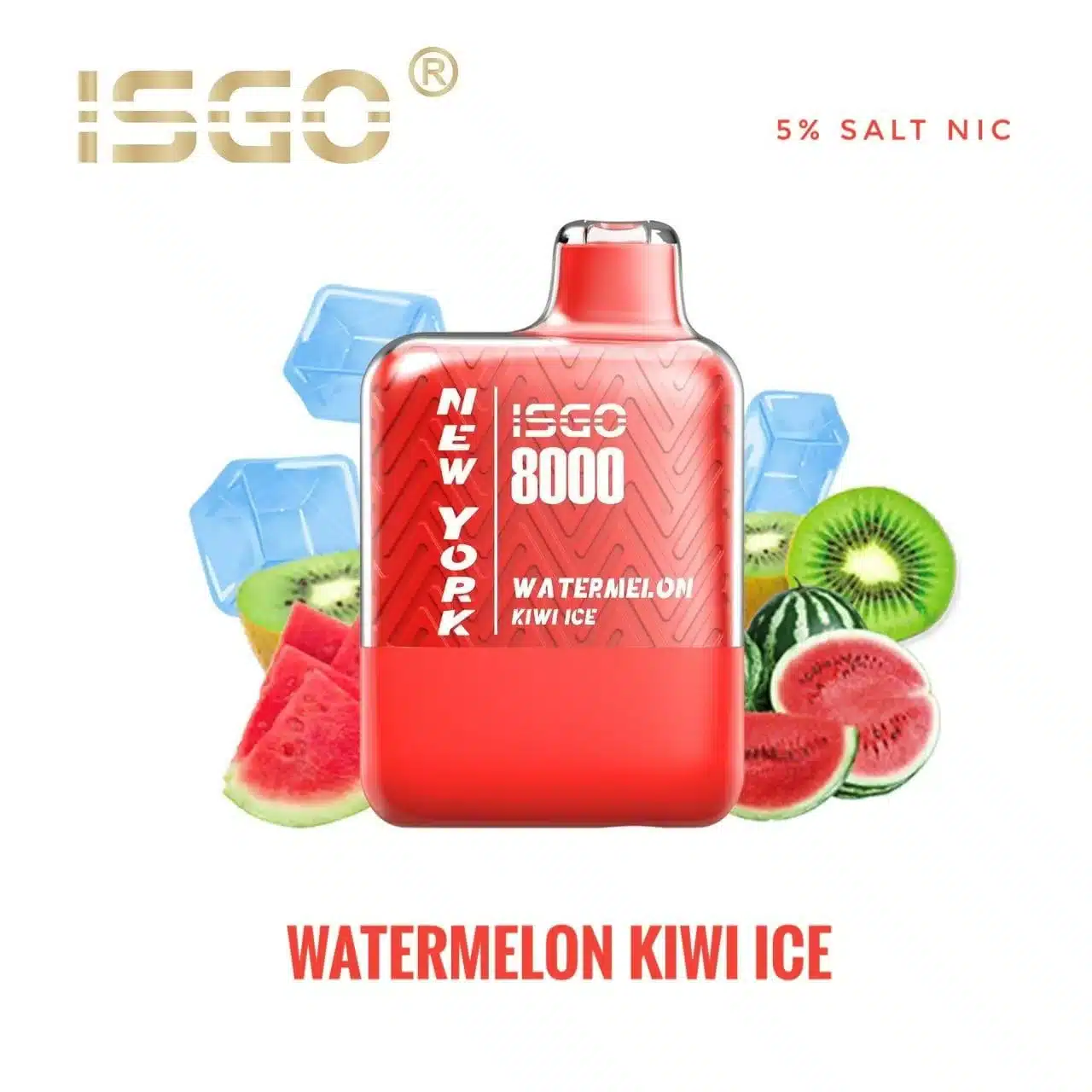 ISGO New York 8000 Puffs Watermelon Kiwi Ice Isgo New York 8000 Puffs Watermelon Kiwi Ice