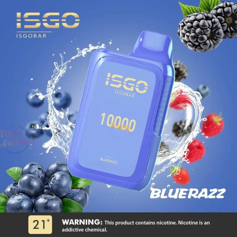 ISGO BAR 10000 Puffs Vape Blue Razz Isgo Bar 10000 Puffs Vape Blue Razz