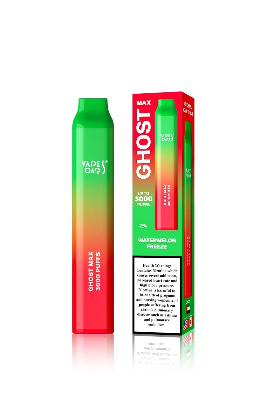 Vapes Bars Ghost Max 3000 Puffs Vape Watermelon Freeze Vapes Bars Ghost Max 3000 Puffs Vape Watermelon Freeze