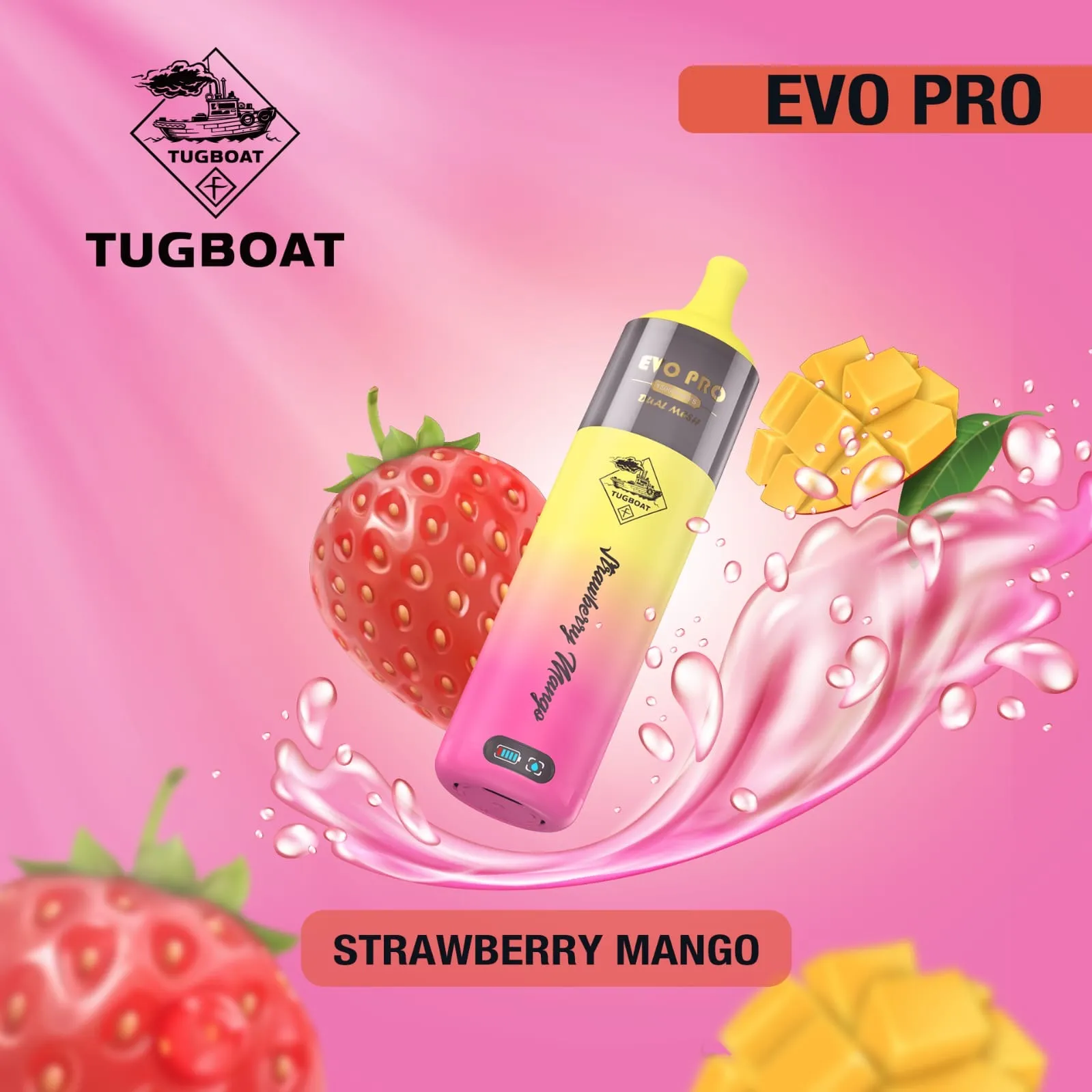 Tugboat EVO 15000 Puffs Vape Strawberry Mango Tugboat Evo 15000 Puffs Vape Strawberry Mango
