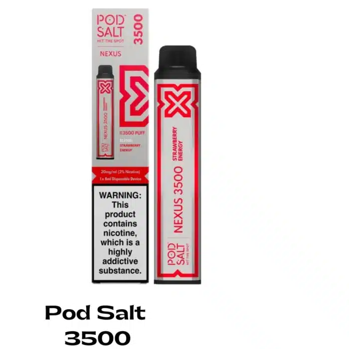 Pod Salt Nexus 3500 Puffs Vape Strawberry Energy Pod Salt Nexus 3500 Puffs Vape Strawberry Energy