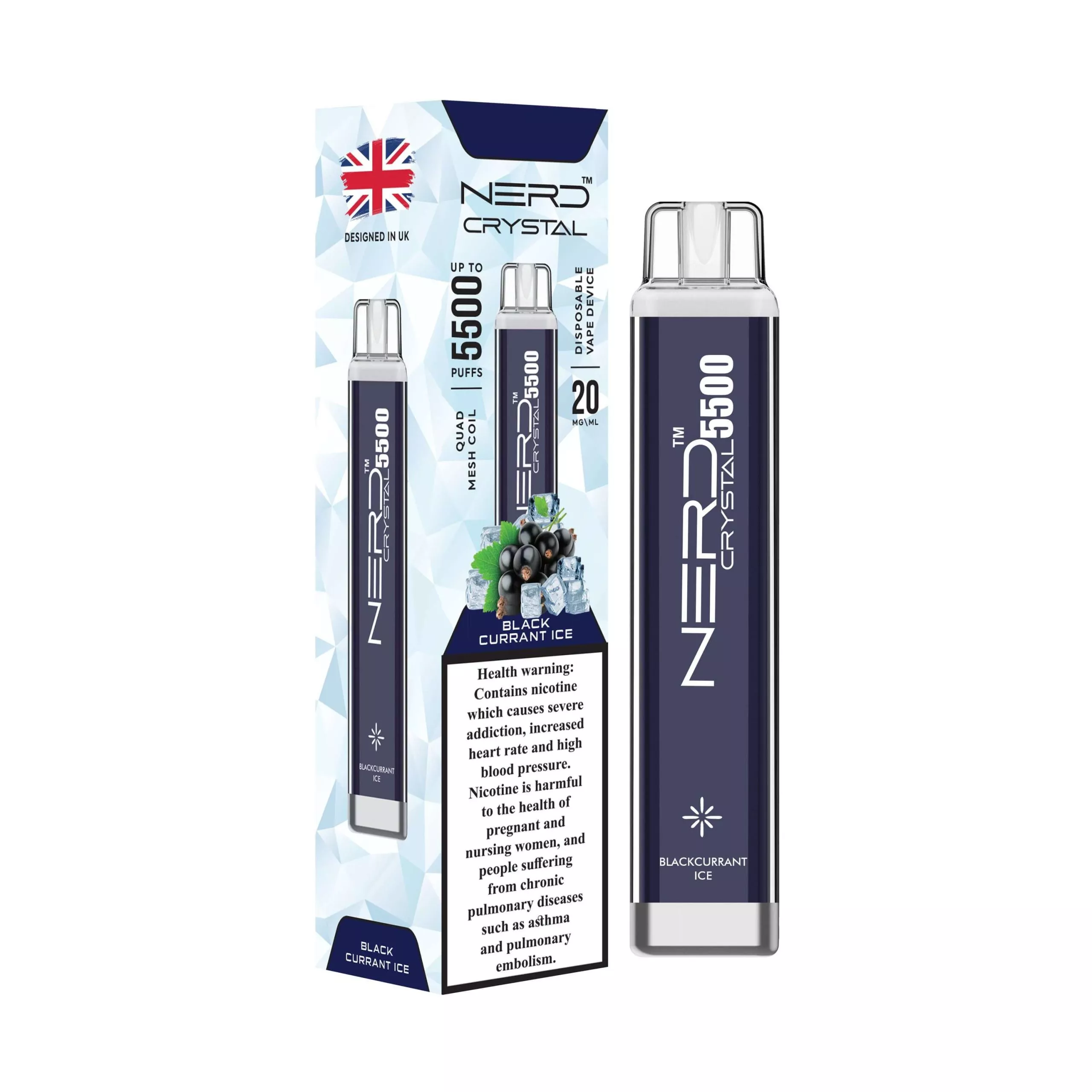 Nerd Crystal 5500 Puffs Blackcurrant ice Nerd Crystal 5500 Puffs Blackcurrant Ice