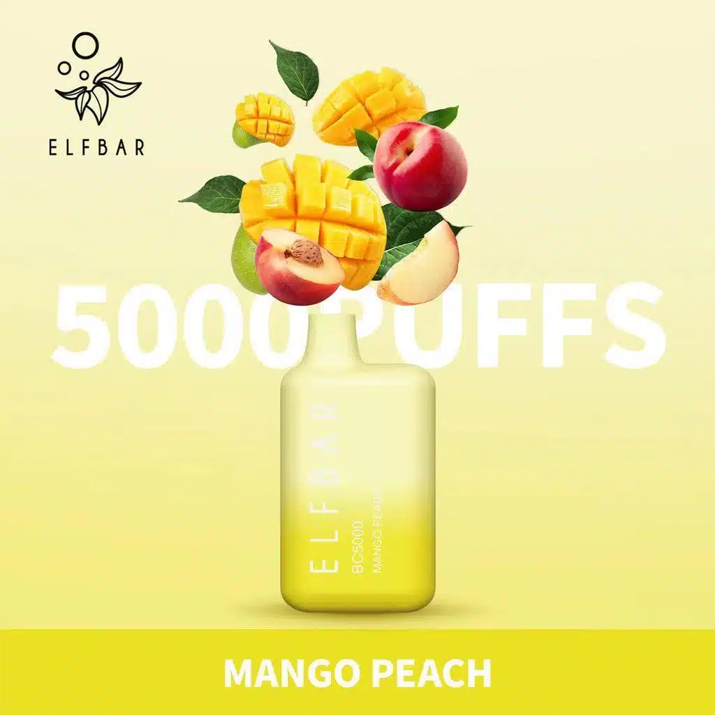 New Elf Bar Disposable Vape BC5000 Puffs Mango Peach New Elf Bar Disposable Vape Bc5000 Puffs Mango Peach