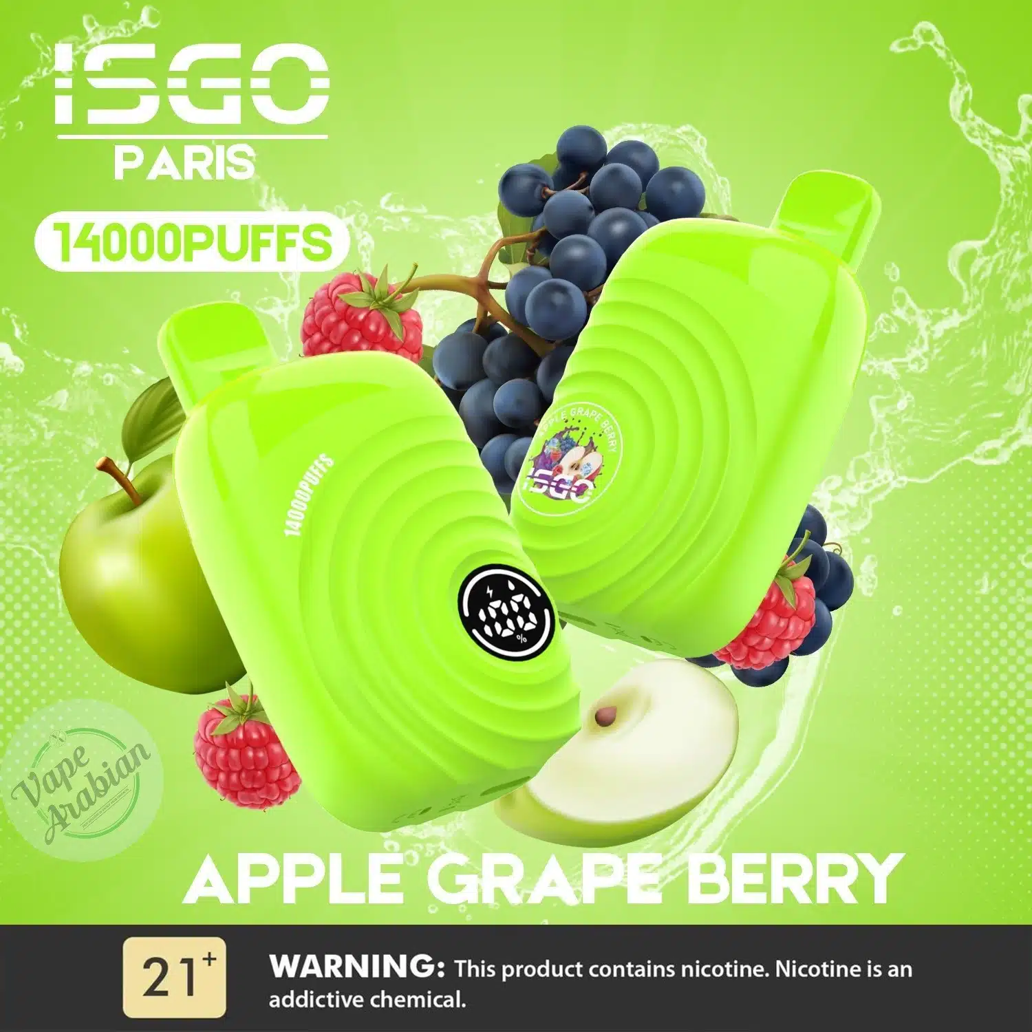 ISGO-Paris-14000-Puffs-Apple-Grape-Berry.jpg Isgo 14000 Puffs Vape Apple Grape Berry