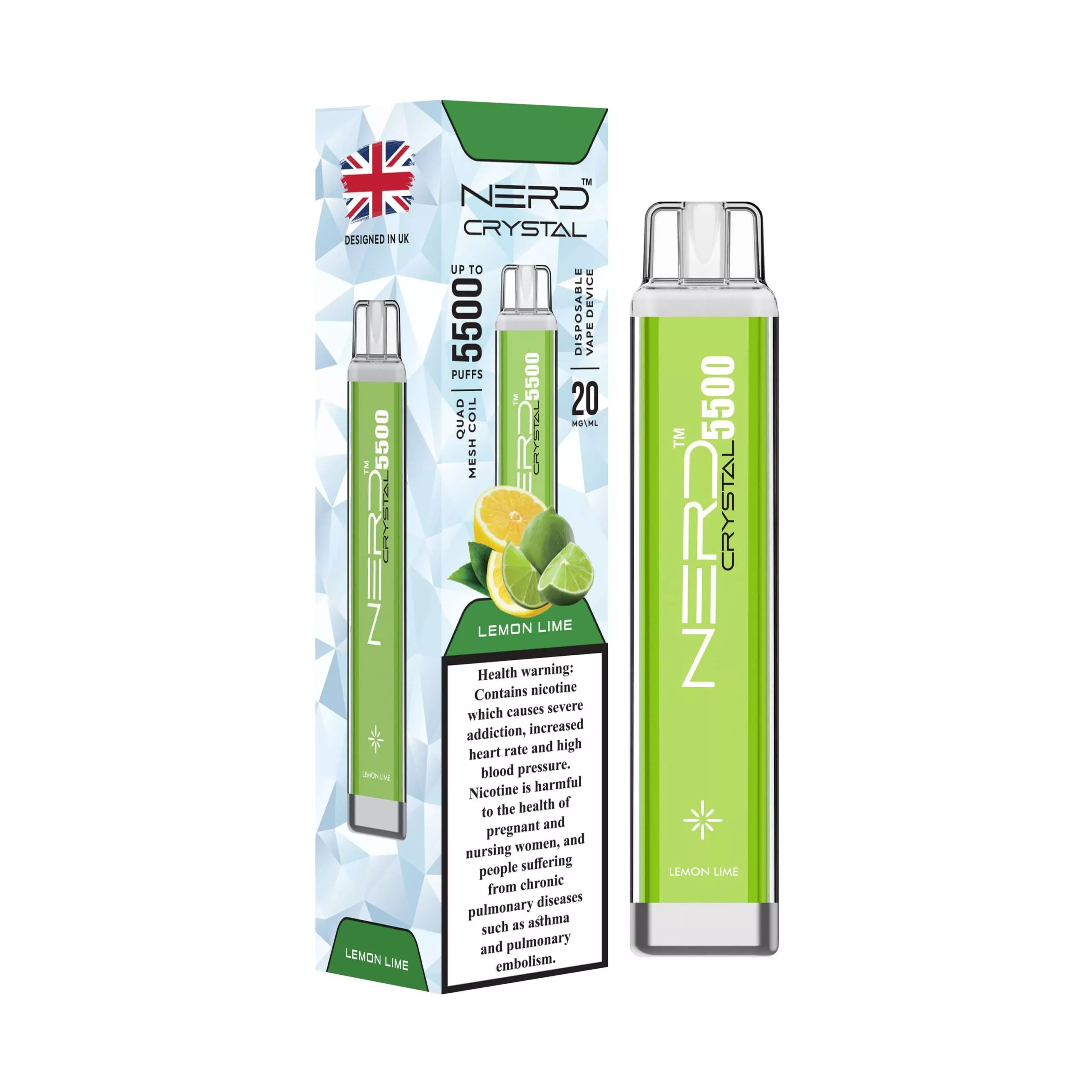 Nerd Crystal 5500 Puffs Lemon lime Nerd Crystal 5500 Puffs Lemon Lime