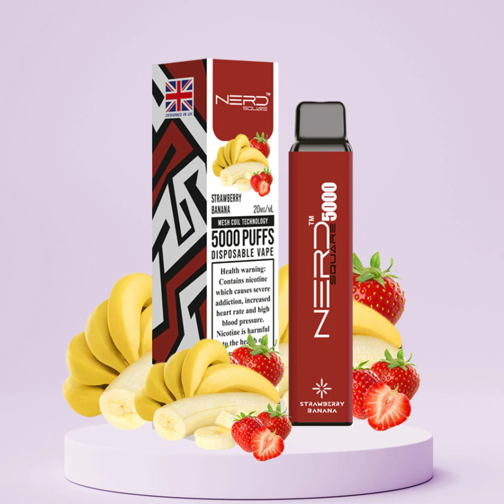 NERD SQUARE 5000 puffs Vape Strawberry Banana Nerd Square 5000 Puffs Strawberry Banana