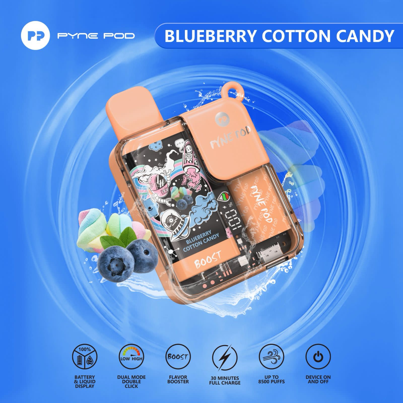 Pyne pod BLUEBERRY COTTON CANDY Pyne Pod Blueberry Cotton Candy