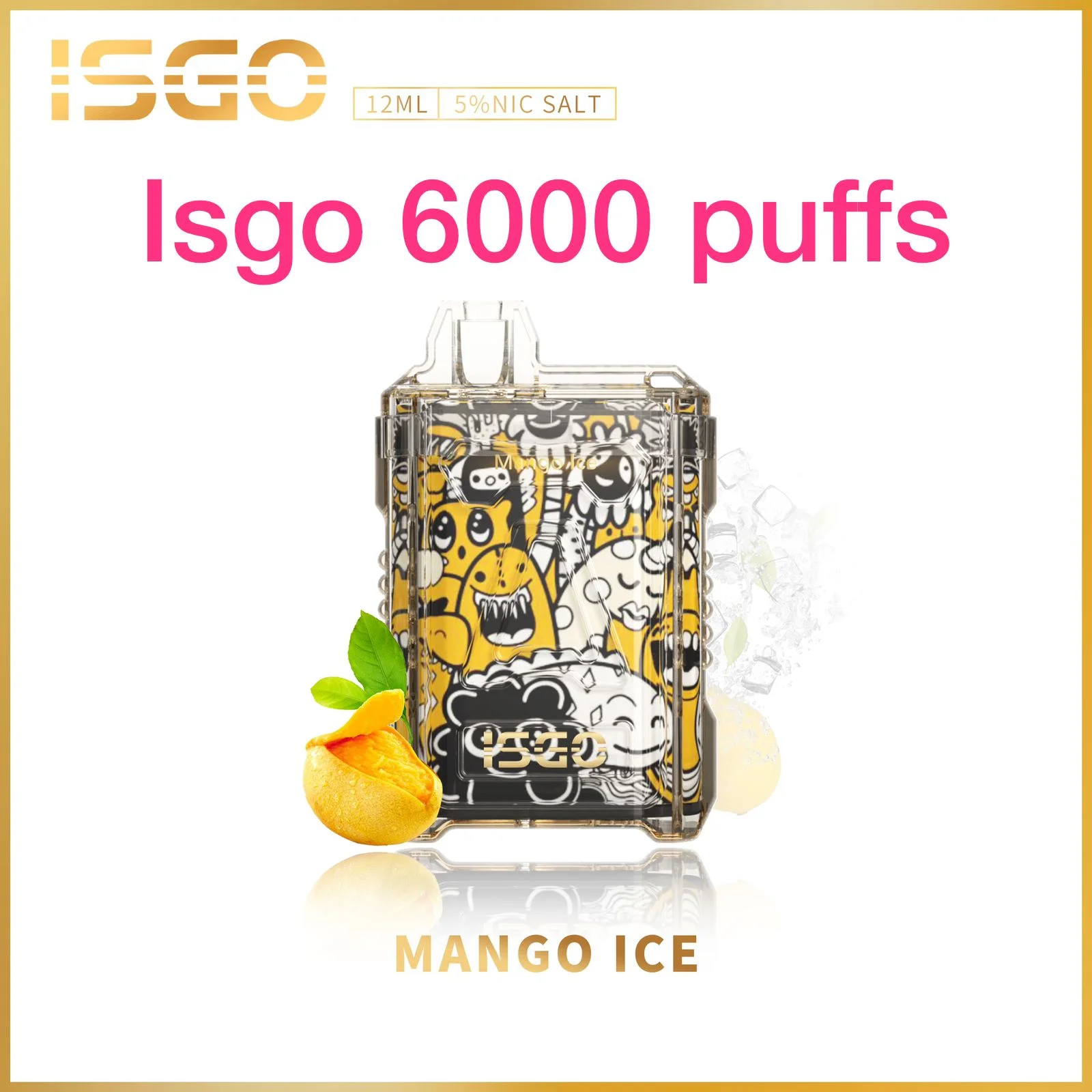 ISGO Vape 6000 Puffs in Mango Ice Isgo Vape 6000 Puffs In Mango Ice