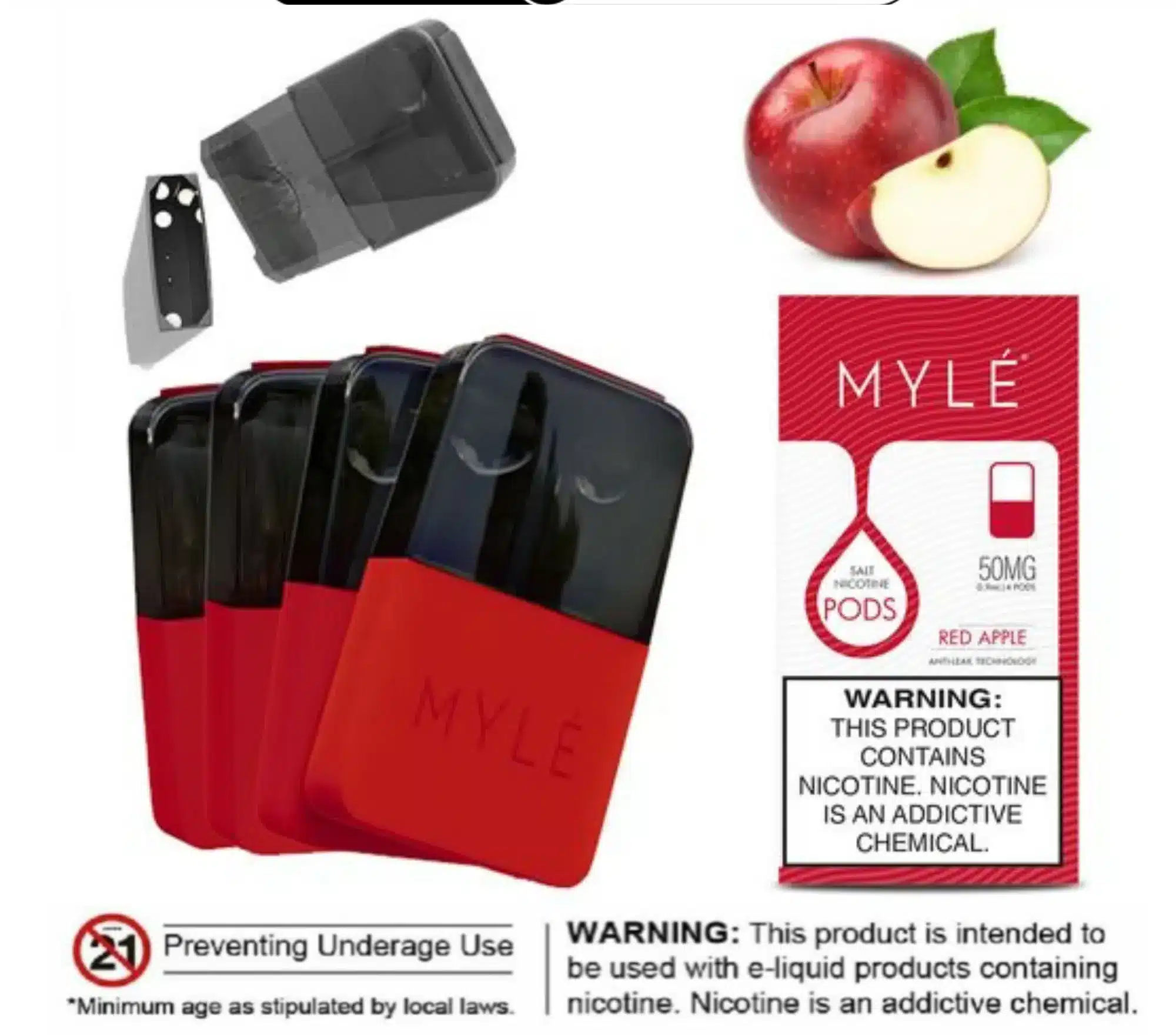 MYLÉ V4 Magnetic Pods 50mg Red Apple Mylé V4 Magnetic Pods 50Mg Red Apple